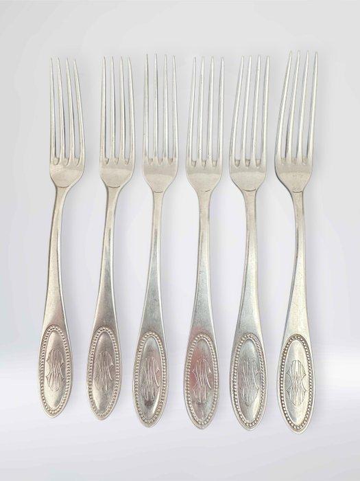 Bestekset - Duitse bestekset – 6 vorken (830 zilver) + 5, Antiek en Kunst, Antiek | Goud en Zilver