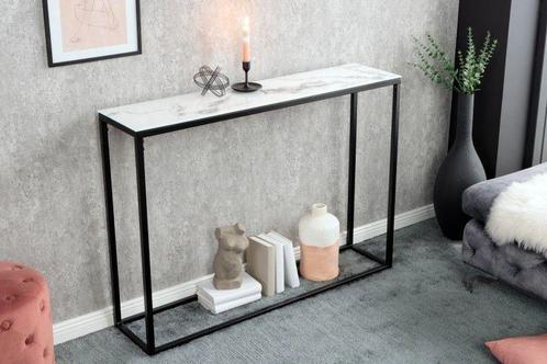 Elegante consoletafel BOUTIQUE 110 cm wit kristalglas met, Huis en Inrichting, Tafels | Sidetables, Ophalen of Verzenden