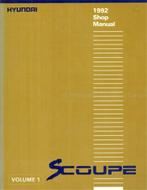1992 HYUNDAI SCOUPE WERKPLAATSHANDBOEK ENGELS (2 BOEKEN)