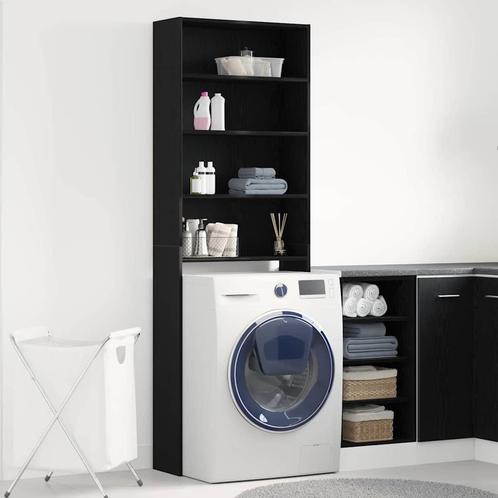 vidaXL Wasmachinekast Zwart Eiken 64 x 24 x 190 cm 1 x, Witgoed en Apparatuur, Wasmachines, Nieuw, Verzenden