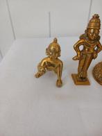 sculptuur, 4 Brass statues of Lord Krishna - 8 in - Gegoten, Antiek en Kunst