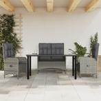 vidaXL 4-delige Tuinset met kussens poly rattan grijs, Tuin en Terras, Tuinsets en Loungesets, Verzenden, Nieuw, Rotan, Tuinset