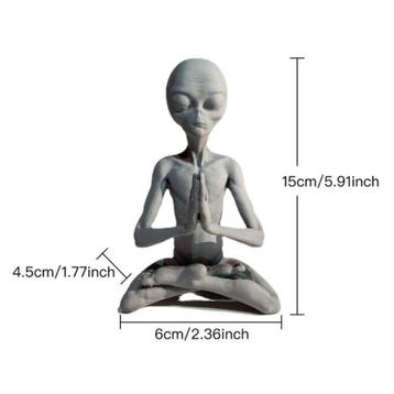 Alien Meditatie Beeld - Decor Miniatuur Ornament Hars beschikbaar voor biedingen