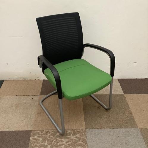 Tweedehands vergaderstoel Ahrend, groene/zwarte stoffering -, Huis en Inrichting, Stoelen, Eén, Zwart, Gebruikt, Stof, Ophalen of Verzenden