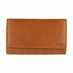 DSTRCT Leren Dames Harmonica Portemonnee RFID Cognac, Sieraden, Tassen en Uiterlijk, Portemonnees, Overige merken, Bruin, Verzenden