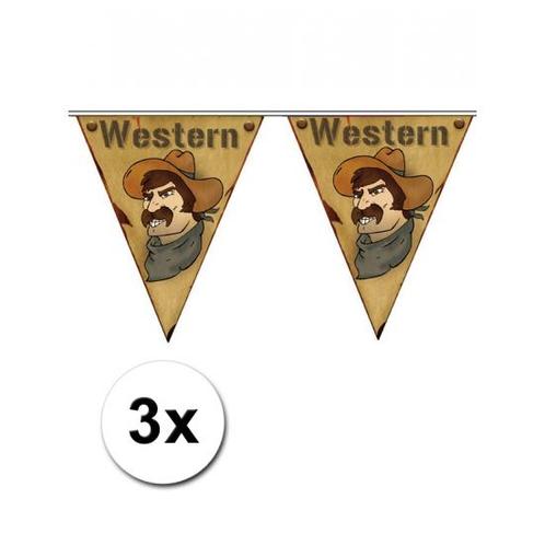 3x Wilde Westen themafeest vlaggenlijn Western - Western t.., Hobby en Vrije tijd, Feestartikelen, Ophalen of Verzenden