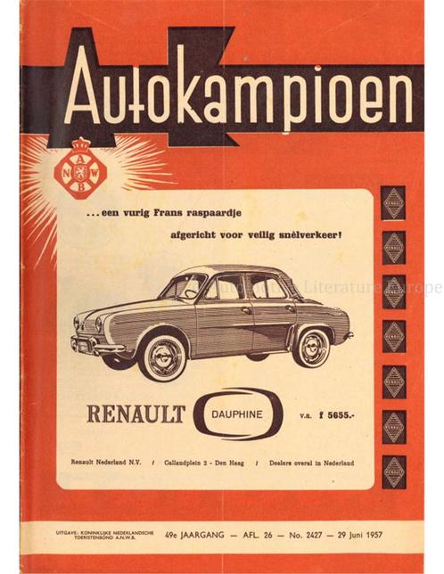 1957 AUTOKAMPIOEN MAGAZINE 26 NEDERLANDS, Boeken, Auto's | Folders en Tijdschriften