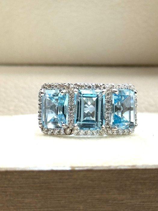 Eeuwigheidsring - 18 karaat Witgoud - 6.90ct. tw. Topaas -, Sieraden, Tassen en Uiterlijk, Antieke sieraden