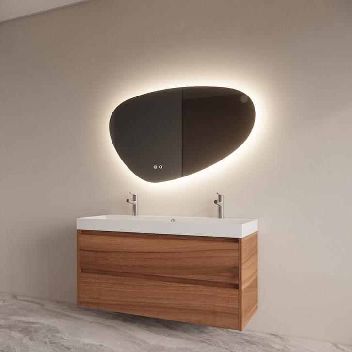 Badmeubelset BWS Riga Met Lako Wastafel Wit 120 cm Walnoot, Doe-het-zelf en Verbouw, Sanitair, Bad, Nieuw, Ophalen of Verzenden