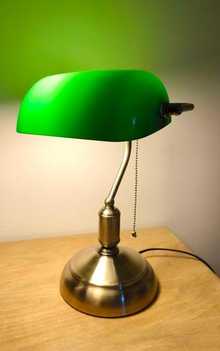 Bankierslamp - Metaal, Kristal - Banker lamp, Antiek en Kunst, Curiosa en Brocante