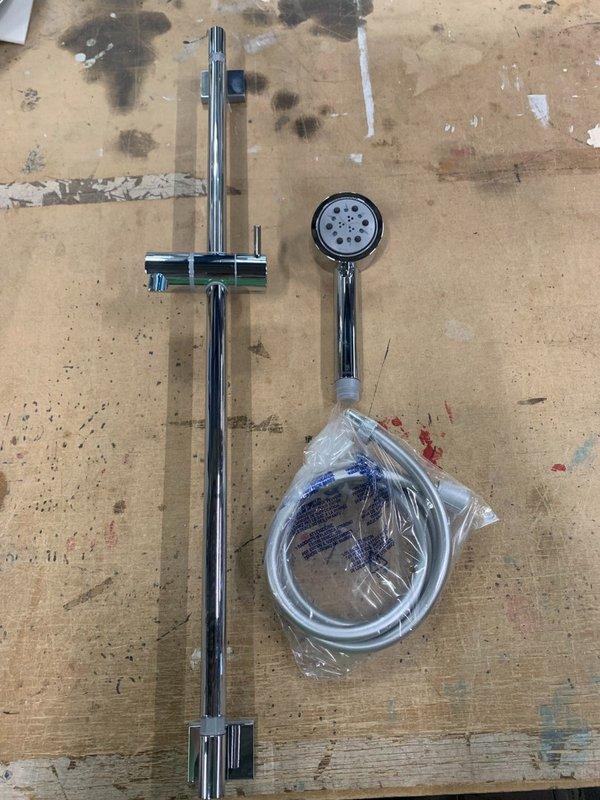 Bossini glijstang 70 cm met handdouche chroom gladde slang, Doe-het-zelf en Verbouw, Sanitair, Douche, Nieuw, Chroom, Ophalen of Verzenden