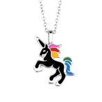 Fako Bijoux® - Ketting - Eenhoorn Regenboog Zwart -, Verzenden, Nieuw