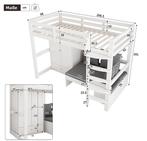 Hoogslaper 90x200 cm – Kinderbed met Bank en Kledingkast, Verzenden, Nieuw