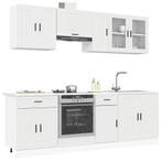 vidaXL 8-delige Keukenkastenset Porto bewerkt hout wit, Huis en Inrichting, Keuken | Keukenelementen, Verzenden, Nieuw, Wit