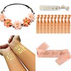 Vrijgezellenfeest set 34-delig zalm oranje wit en goud, Kleding | Dames, Verzenden, Sweet-One, Nieuw, Oranje