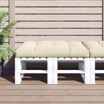 vidaXL Palletkussen 120x80x12 cm stof crèmekleurig, Huis en Inrichting, Verzenden, Nieuw