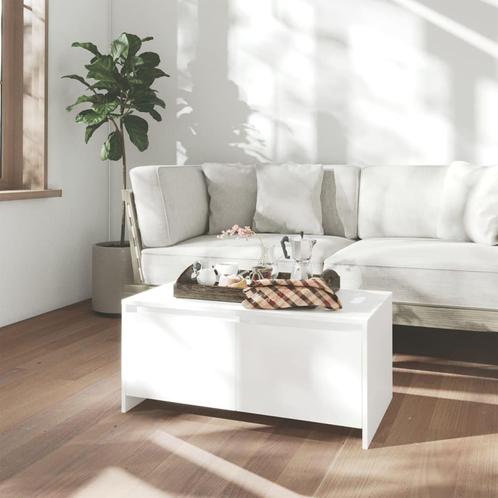 vidaXL Salontafel 90x50x41,5 cm bewerkt hout wit, Huis en Inrichting, Tafels | Salontafels, 50 tot 100 cm, Nieuw, Overige houtsoorten