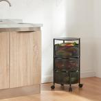 [en.casa] Keukentrolley Steigen met 3 manden rond staal 59,5, Huis en Inrichting, Keuken | Keukenbenodigdheden, Verzenden, Nieuw