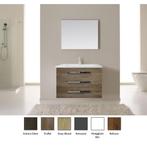 Badkamermeubelset Sanicare Q10 3 Laden 80cm Truffel (spiegel, Ophalen of Verzenden, Nieuw, Chroom, Bad