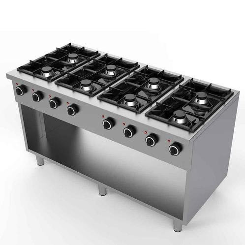 HCB Gasfornuis - 8 pitten - 146 cm - 48 kW - RVS, Zakelijke goederen, Horeca | Keukenapparatuur, Nieuw in verpakking, Fornuis, Frituur en Grillen