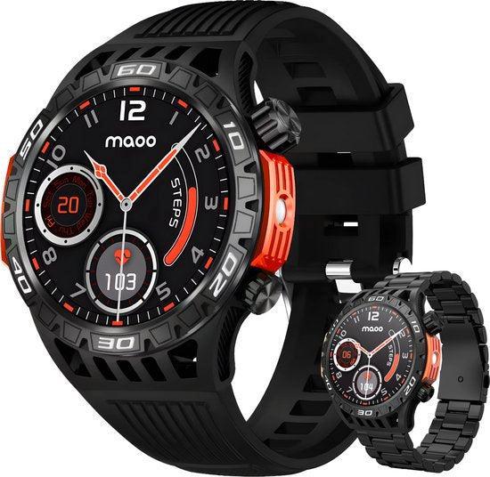 2dekans | Maoo Explorer Outdoor Smartwatch Heren - Stainless, Sport en Fitness, Hartslagmeters, Zo goed als nieuw, Ophalen of Verzenden
