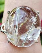 Prachtige zeldzame natuurlijke goud-kwarts ring met rutilen,, Verzamelen, Mineralen en Fossielen