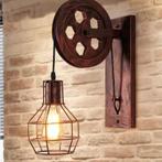 Industriële Vintage Wandlamp – LED Katrol Design, Verzenden, Nieuw