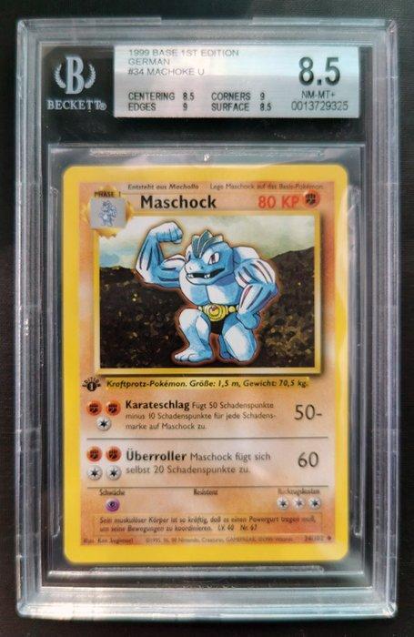 Pokémon - 3 Graded card - 1999 1st Edition Maschock #34 -, Hobby en Vrije tijd, Verzamelkaartspellen | Pokémon