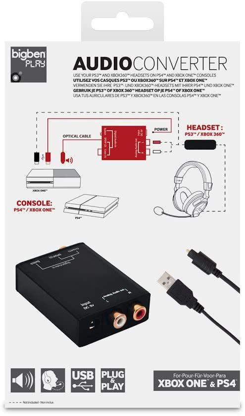 Bigben RCA Gaming Headsets Audio Converter Voor PS4 + Xbox, Spelcomputers en Games, Spelcomputers | Overige Accessoires, Verzenden