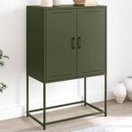 vidaXL buffetkast 68,5x38,5x107 cm staal olijfgroen, Huis en Inrichting, Kasten | Buffetkasten, Verzenden, 100 tot 150 cm, Nieuw