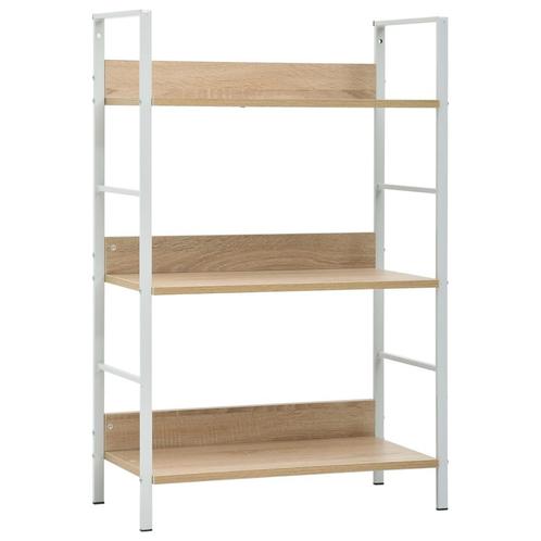 vidaXL Boekenkast 3 schappen 60x27,6x90,5 cm bewerkt hout, Huis en Inrichting, Kasten | Boekenkasten, 25 tot 50 cm, Nieuw, Overige houtsoorten