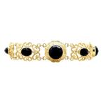 Gouden bootjes armband met granaat 14 krt, Sieraden, Tassen en Uiterlijk, Armbanden, Ophalen of Verzenden, Nieuw