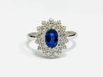 Ring - 18 karaat Witgoud -  2.25ct. tw. Saffier - Diamant -, Nieuw