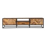 Tv-meubel Mangohout Gwenn 210 cm, Huis en Inrichting, Kasten | Televisiemeubels, Verzenden, Nieuw, 200 cm of meer, Minder dan 100 cm