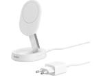 Belkin, Draadloze oplader Qi2 15W met standaard, Wit, Verzenden, Nieuw