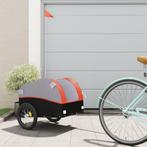 vidaXL Fietstrailer 30 kg ijzer zwart en oranje, Fietsen en Brommers, Fietsaccessoires | Aanhangers en Karren, Verzenden, Nieuw