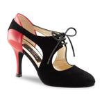 Dames Tangoschoen met Veters - Zwart Suede - Rood Lakleer -, Verzenden, Nieuw