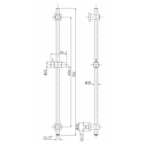 Glijstang BWS Lim 76,5 cm Met Wateraansluiting Geborsteld, Doe-het-zelf en Verbouw, Sanitair, Ophalen of Verzenden