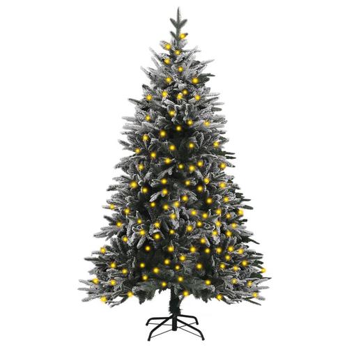 vidaXL Kunstkerstboom met verlichting en sneeuw 120 cm PVC, Diversen, Kerst, Nieuw, Verzenden