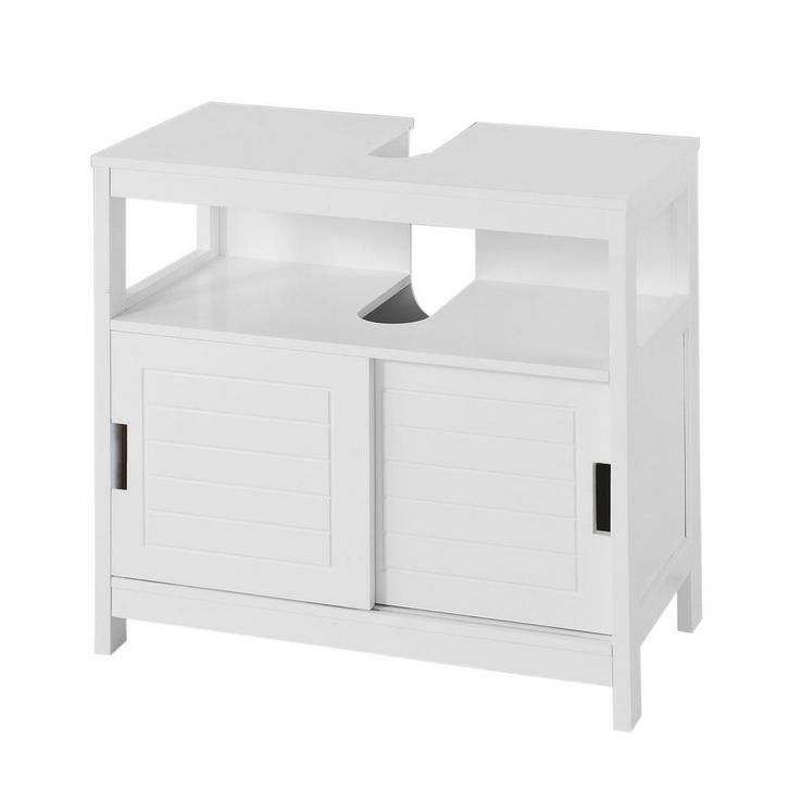 2dekans | SoBuy FRG128-W Wastafelmeubel - 2 Schuifdeuren 1, Huis en Inrichting, Woonaccessoires | Spiegels, Zo goed als nieuw
