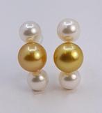 Oorbellen - 18 karaat Geel goud - 7,5x10mm zoutwaterparels, Nieuw