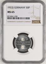 Duitsland, Weimar Republiek 50 Pfennig 1922 - NGC MS65, Postzegels en Munten, Munten | Europa | Niet-Euromunten