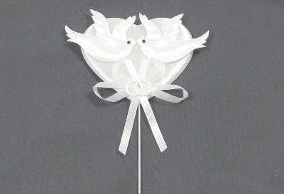 Duifjes op hart bijsteker pak 6 stuks, Huis en Inrichting, Woonaccessoires | Kunstplanten en Kunstbloemen, Nieuw, Ophalen of Verzenden