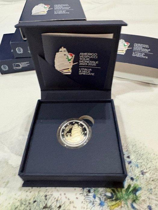 Italië. 2 Euro 2025 Amerigo Vespucci Proof (Zonder, Postzegels en Munten, Munten | Europa | Niet-Euromunten