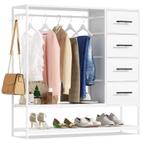 Open kledingrek met 4 lades en metalen frame met haken, Huis en Inrichting, Verzenden, Nieuw