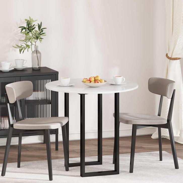 vidaXL Tafelblad Hoogglans wit 80 x 80 x 1,5 cm Bewerkt hout, Huis en Inrichting, Tafels | Eettafels, Nieuw, Verzenden