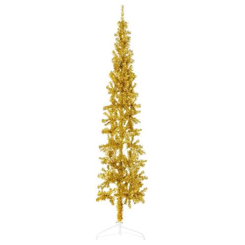 vidaXL Kunstkerstboom half met standaard smal 180 cm, Diversen, Kerst, Nieuw, Verzenden