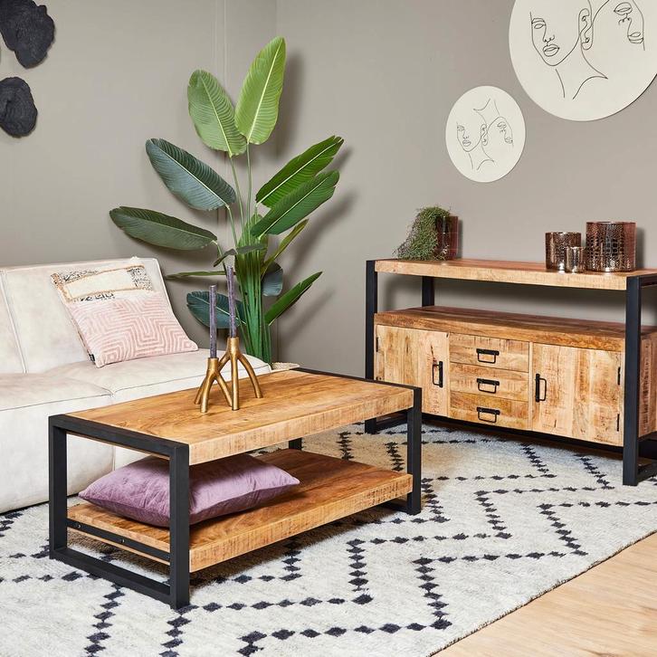Salontafel Boaz | 110 cm | onderblad, Huis en Inrichting, Tafels | Salontafels, Nieuw, Ophalen of Verzenden