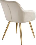 2dekans | tectake® - Stoel Marilyn fluweellook - creme/goud, Huis en Inrichting, Tafels | Salontafels, Ophalen of Verzenden, Zo goed als nieuw