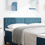 vidaXL Fluwelen Hoofdbord Geruit Donkerblauw 140 cm Fluweel, Huis en Inrichting, Slaapkamer | Bedden, Verzenden, Nieuw, Blauw